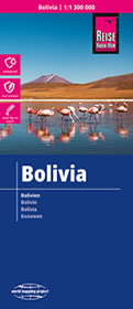 mappa Bolivia stradale impermeabile e antistrappo con parchi, riserve naturali, luoghi panoramici