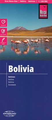 mappa Bolivia stradale impermeabile e antistrappo con parchi, riserve naturali, luoghi panoramici 2023