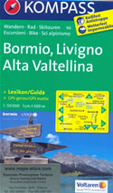 mappa topografica n.96 - Bormio, Livigno, Alta Valtellina, Poschiavo, Tovo di S. Agata, Sondalo, Temu, Valdidentro, Cima de Piazzi, Passo dello Stelvio, Munster, Lago di Cancano, Lago di San Giacomo - compatibile con GPS - mappa plastificata