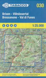 mappa n.030 Bressanone / Brixen, Val di Funes Velturno, Corno Tramin, Rio Pusteria, Rodengo, Plose, Luson, Passo Erbe, Chiusa, Laion, Resciesa, Puez, Puez Geisler, Ortisei con reticolo UTM compatibile GPS impermeabile, antistrappo, plastic free, eco friendly 2023