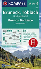 mappa Brunico/Bruneck, Dobbiaco/Toblach, Marebbe/Enneberg, Sillian, Sesto/Sexten, Braies/Prags, Badia/Abtei, Cortina d' Ampezzo, Tre Cime di Lavaredo, Auronzo Cadore Kompass n.57 escursionistica, plastificata, compatibile con GPS 2024