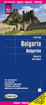 mappa Bulgaria con Sofia, Sliven, Dobric stradale, impermeabile e antistrappo