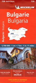 mappa Bulgaria con Sofia, Sliven, Dobric stradale Michelin n.739 2025