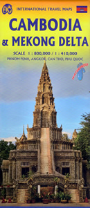 mappa stradale Cambogia/Cambodia, Mekong Delta - con Phnom Penh, Angkor, Can Tho, Phu Quoc - mappa impermeabile e antistrappo - nuova edizione