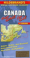 mappa stradale Canada Est / East - con Ontario, Quebec, New Brunswick, Prince Edward Island, Nova Scotia, Newfoundland