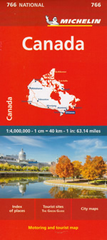 mappa Canada con Ottawa, Montreal, Toronto, Halifax, Vancouver stradale Michelin n.766 2023