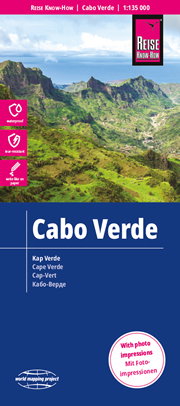 mappa stradale Capo Verde - con Santo Antão, São Vicente, São Nicolau, Ilha do Sal, Boa Vista, Maio, Santiago, Fogo - mappa impermeabile e antistrappo - edizione Dicembre 2022