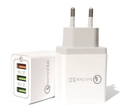 caricatore 2 caricatori USB ogni caricatore con 3 Porte e Carica Veloce Quick Charge QC3.0 presa da muro EU compatti, leggeri portatili