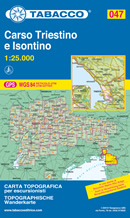 mappa topografica n.047 - Carso Triestino e Isontino (con Gradisca, Doberdò, Monfalcone, Duino-Aurisina, Sgonico, Monrupino, Muggia) - con reticolo UTM compatibile con GPS