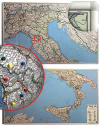 Carta d'Italia Magnetica (montata su pannelli in metallo scrivibili o per applicazione di calamite) + Kit Lavagna Magnetica