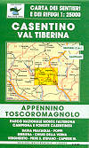 mappa topografica Casentino, Val Tiberina - mappa escursionistica n.35 - con Parco Naz. Monte Falterona, Campigna, La Verna, Camaldoli, Bibbiena, Verghereto, Poppi - nuova edizione