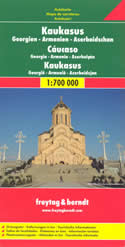 mappa stradale Caucaso / Kaukasus - con Armenia, Azerbaigian/Azerbaijan, Georgia, Cecenia, Dagestan, Inguscezia, Cabardino-Balcaria, Ossezia del Nord, Karačaj-Circassia - edizione 2019