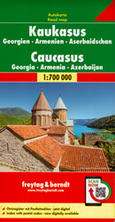 mappa stradale Caucaso / Kaukasus - con Armenia, Azerbaigian/Azerbaijan, Georgia, Cecenia, Dagestan, Inguscezia, Cabardino-Balcaria, Ossezia del Nord, Karačaj-Circassia - edizione 2022