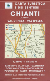 mappa topografica Chianti - mappa escursionistica n.512 - con sentieri CAI - Val di Pesa, Val d' Elsa, Greve, Radda, Tavarnelle, Gaiole, Poggibonsi - edizione 2023