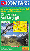 mappa topografica 92 - Chiavenna, Val Bregaglia, Madesimo, Passo dello Spluga, Campodolcino, Novate Mezzola, Morbegno, Juf, Avers, Passo del Maloja