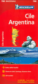 mappa stradale Cile, Argentina - con Santiago, Buenos Aires, Cordoba, Tierra del Fuego - n.788 - carta stradale - nuova edizione