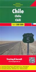 mappa stradale Cile / Chile - con Santiago de Chile, Concepción, Viña del Mar, Antofagasta, Valparaíso, Temuco, Talcahuano, Rancagua, Talca, Arica, Chillán, Iquique, Puerto Montt, Coquimbo - edizione 2013