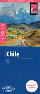 mappa Cile / Chile stradale impermeabile e antistrappo con Santiago de Chile, Concepción, Viña del Mar, Antofagasta, Valparaíso, Temuco, Talcahuano, Rancagua, Talca, Arica, Chillán, Iquique, Puerto Montt, Coquimbo 2026
