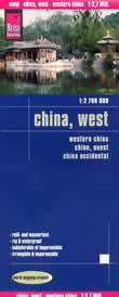 mappa stradale Cina occidentale / China West - con Taiyuan, Yinchuan, Lanzhou, Xi'An, Chengdu, Chongqing, Lasa (Lhasa), Talimu Pendi, Urumqi - Mappa Plastificata