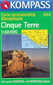 mappa topografica n.644 - Cinque Terre - mappa plastificata e antistrappo