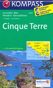 mappa topografica n.2450 - Cinque Terre - Sestri Levante, Moneglia, Deiva Marina, Bonassola, Levanto, Monterosso, Vernazza, Riomaggiore, Portovenere, La Spezia, Sarzana, Lerici, Ameglia, Palmaria, Carro, Sesta Godano, Brugnato, Aulla, Villafranca in Lunigiana, Rocchetta, Calice, S. Stefano di Magra - mappa plastificata, compatibile con GPS