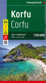 mappa Corfù e isole minori di Fanò/Othoni, Erikoussa, Mathraki, Diaplo, Diakopto, Paxi, Andipaxi con le località Agios Georgios, Achilleio, Ereikoussa, Esperion, Faiakes, Fanò (Othonoi), Kassopaia, Korissia, Lefkimmi, Meliteieis, Palaiokastritsa, Parelioi, Thinali strade, sentieri, spiagge luoghi panoramici 2023