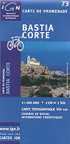 mappa stradale n.73 - Corsica del Nord con Bastia e Corte
