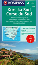 mappa topografica n.2251 - Corsica del Sud - set di 3 mappe escursionistiche con sentieri e GR20 per il trekking e MTB - compatibili con GPS - edizione 2022