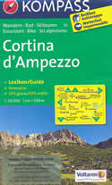 mappa topografica n.55 - Cortina d' Ampezzo, Selva di Cadore, Corvara, Badia, Monte Civetta e Pelmo, Pieve di Cadore, Tre Cime di Lavaredo - mappa plastificata, impermeabile e anti-strappo + mappa panoramica - con reticolo UTM per sistemi GPS