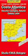 mappa stradale Costa Atlantica spagnola, Vecchia Castiglia, Asturie, Galizia, Leòn - edizione 2013