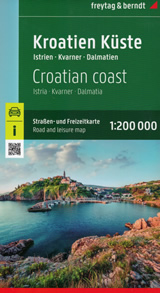 mappa Costa Croazia con Istria, Dalmazia, Dubrovnik 2023