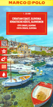 mappa Costa Croazia e Slovenia con Istria, Dalmazia, Dubrovnik stradale ed escursionistica, impermeabile spiagge, strade luoghi panoramici 2025