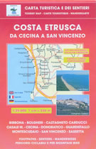 mappa topografica N.539 - Costa Etrusca - Cecina, San Vincenzo, Marina di Bibbona, Marina di Castagneto, Donoratico, Castagneto Carducci, Bolgheri, Montescudaio, Guardistallo, Sassetta