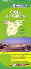 mappa stradale n.141 - Costa della Galizia / Costa de Galicia - con Santiago de Compostela, Lugo, a Coruna