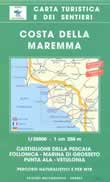 mappa topografica n.529 - Costa della Maremma - con Castiglione della Pescaia, Follonica, Marina di Grosseto, Punta Ala, Vetulonia, Puntone di Scarlino - nuova edizione