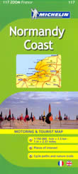mappa stradale n.117 - Costa della Normandia - con Bayeux, Caen, Deauville, Le Havre, Lisieux, Evreux, Rouen, Etretat, Dieppe