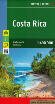 mappa Costa Rica San José, Puerto Limón, Heredia, Alajuela, Liberia, Paraíso, Puntarenas, Curridabat, Mercedes, Cartago, Chacarita, Guadalupe, Patarrá, El Tejar, Conceptión con spiagge, luoghi panoramici, parchi e riserve naturali