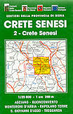mappa topografica n.518 - Crete Senesi - con Sinalunga, Monte S. Savino, S. Giovanni d'Asso, Asciano, Buonconvento, Rapolano Terme, Trequanda