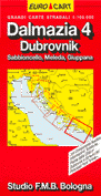 mappa stradale Dalmazia 4, Dubrovnik, Sabbioncello, Meleda, Giuppana