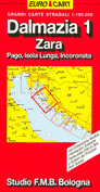 mappa stradale Dalmazia 1, Zara, Pago, Isola Lunga, Incoronata