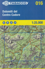 mappa n.016 Dolomiti del Cadore con Antelao, Marmarole, Sorapis, Vodo, Calalzo, Pieve, Perarolo, Lozzo, Lorenzago, Vigo, Cridola, Monfalconi reticolo UTM compatibile GPS impermeabile, antistrappo, plastic free, eco friendly 2023