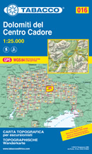 mappa topografica n.016 - Dolomiti del Centro Cadore - con Antelao, Marmarole, Sorapis, Vodo, Calalzo, Pieve, Perarolo, Lozzo, Lorenzago, Vigo, Cridola, Monfalconi - con reticolo UTM compatibile con GPS - edizione 2019