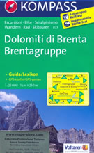 mappa topografica n.073 - Dolomiti di Brenta - Parco Naturale Adamello-Brenta, Cima Tosa, Pinzolo, Madonna di Campiglio, Lago di Tovel, Lago di Molveno, Mezzolombardo,  M. Peller, Mezzana, Tione di Trento - mappa plastificata, compatibile con GPS