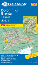 mappa n.053 Dolomiti di Brenta con Pinzolo, Val Nambrone, Madonna Campiglio, Dimaro, Lago Tovel, Andalo, Molveno, S.Lorenzo in Banale reticolo UTM compatibile GPS 2021
