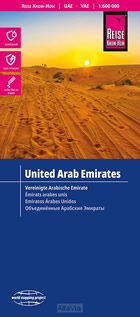 mappa Emirati Arabi (U.A.E.) con Dubai e Abu Dhabi stradale, impermeabile antistrappo oasi, spiagge luoghi panoramici 2025