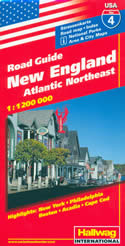 mappa stradale n.4 - New England, Atlantic NorthEast - con New York, Washington DC, Philadelphia, Atlantic City, Boston, Providence, Acadia, Cape Cod, Maine, Pennsylvania - con cartografia aggiornata, dettagliata e facile da leggere + guida stradale - edizione 2013