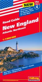 mappa stradale n.4 - New England, Atlantic NorthEast - con New York, Washington DC, Philadelphia, Atlantic City, Boston, Providence, Acadia, Cape Cod, Maine, Pennsylvania - con cartografia aggiornata, dettagliata e facile da leggere + guida stradale