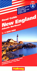 mappa n.04 New England, Atlantic NorthEast con York, Washington DC, Philadelphia, City, Boston, Providence, Acadia, Cape Cod, Maine, Pennsylvania cartografia aggiornata, dettagliata e facile da leggere + stradale