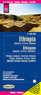 mappa stradale Etiopia - con Somalia, Eritrea e Djibouti - mappa stradale - impermeabile e antistrappo - con parchi naturali e luoghi di interesse - nuova edizione