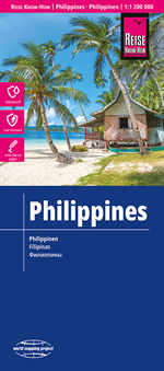 mappa stradale Filippine - con spiagge, percorsi panoramici, parchi e riserve naturali - Isole delle Filippine con Manila, Luzon, Palawan, Mindanao - mappa stradale, impermeabile e antistrappo - EDIZIONE Dicembre 2023